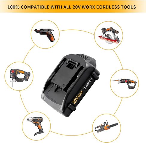 حزمة واحدة 20 فولت 3000 مللي أمبير WA3520 بديلة لبطارية Worx 20 فولت متوافقة مع بطارية ليثيوم Worx 20 فولت WA3520 WA3525 WG151s WG155s WG251s WG255s WG540s WG545s WG890 WG891 أدوات كهربائية لاسلكية in Kuwait