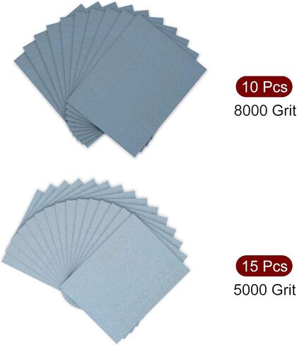 uxcell 25pcs 5000 and 8000 Grits Wet Dry Waterproof Sandpaper Assortment 9-inch X 11-inch Abrasive Paper Sheets for Wood Furniture Metal Polishing in Saudi Arabia
