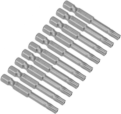 uxcell 10 Pcs Magnetic T15 Star 5 Point Screwdriver Bits, 1/4 Inch Hex Shank 2-inch Length S2 Security Screw Driver Kit Tools in Saudi Arabia