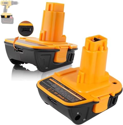 Alian Dewolt 18 Volt to 20 Volt Adapter,Dewolt 20v Battery Adapter kit for 18v Battery,for Dewal 18V Old Power Tool,USB Charger Adaptor,Orangeyellow(2 Packs) in Saudi Arabia