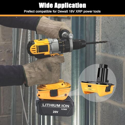 Alian Dewolt 18 Volt to 20 Volt Adapter,Dewolt 20v Battery Adapter kit for 18v Battery,for Dewal 18V Old Power Tool,USB Charger Adaptor,Orangeyellow(2 Packs) in Saudi Arabia