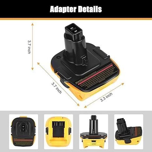 Alian Dewolt 18 Volt to 20 Volt Adapter,Dewolt 20v Battery Adapter kit for 18v Battery,for Dewal 18V Old Power Tool,USB Charger Adaptor,Orangeyellow(2 Packs) in Saudi Arabia