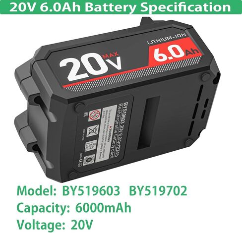 بطارية DMMNS بديلة 20 فولت 6000 مللي أمبير في الساعة SKIL BY519601 BY519702 BY519603 مع مؤشر شحن LED لبطارية أدوات الطاقة اللاسلكية من سلسلة SKIL 20V V20 (غير مناسبة لمنفاخ أوراق الشجر ومنشار دائري) in Kuwait