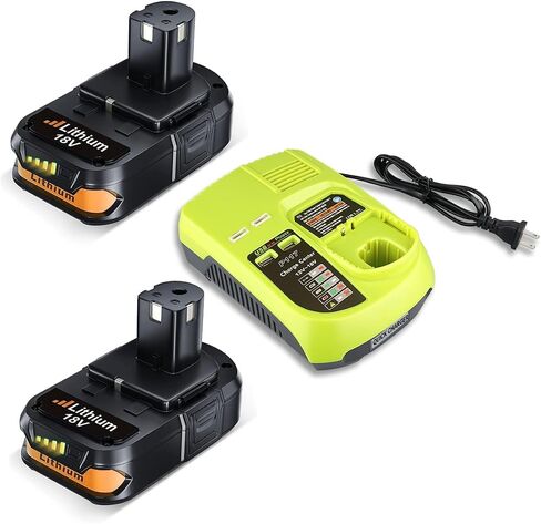 VINIDA 2Pack 3.0Ah P102 Li-ion Replacement for Ryobi 18V Battery and Charger Compatible with Ryobi Battery 18V P190 P104 P108 in Saudi Arabia