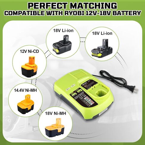 VINIDA 2Pack 3.0Ah P102 Li-ion Replacement for Ryobi 18V Battery and Charger Compatible with Ryobi Battery 18V P190 P104 P108 in Saudi Arabia