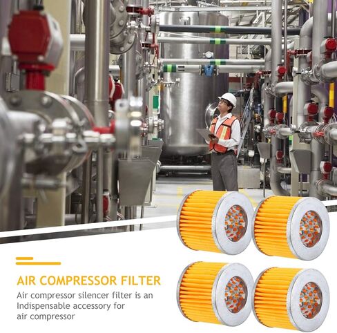 4 قطع من عناصر فلتر ضاغط الهواء من DOITOOL، عناصر فلتر ورقية لضاغط الهواء، عنصر فلتر بديل لضاغط الهواء in Kuwait