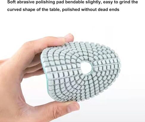منصات طحن الماس 5 بوصة للبلاط، 10 قطع من ألواح تلميع الماس الرطب/الجاف، طقم تلميع حجر الجرانيت للخرسانة كونترتوب الرخام الكوارتز 50#~8000# مع وسادات داعمة خيط 5/8" in Kuwait