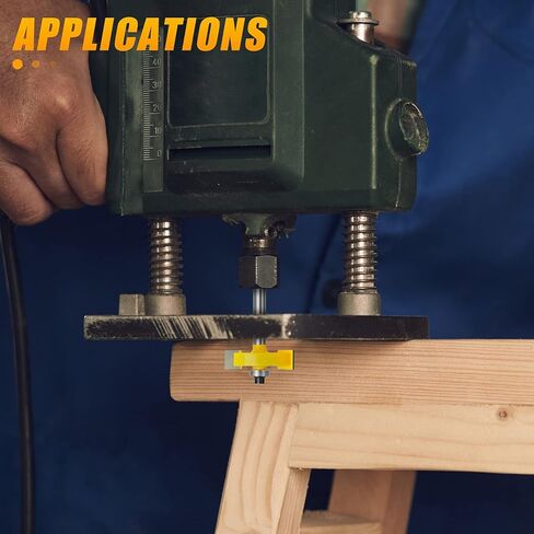 MEIGGTOOL Rabbet Router Bit with 6 Bearings Set - 3/8", 1/2", 5/8", 3/4", 7/8", 1-1/8". Interchangeable Bearings with 1/4" Shank in Kuwait