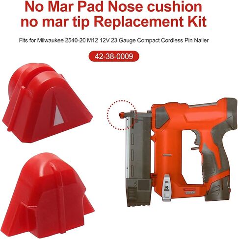 42-38-0009 No Mar Pad Nose cushion no mar tip Replacement Kit Fits for Milwaukee 2540-20 M12 12V 23 Gauge Compact Cordless Pin Nailer, Set of 8 in Saudi Arabia