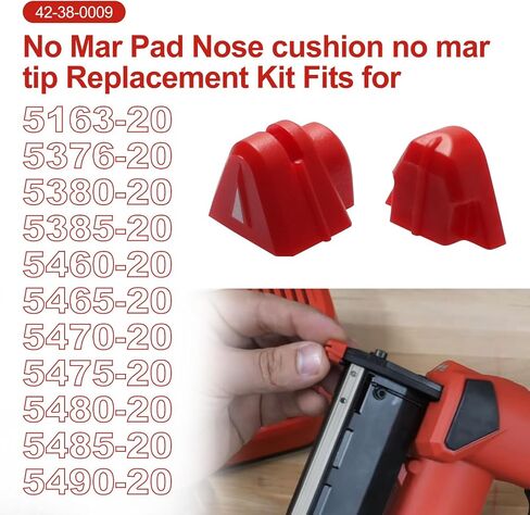 42-38-0009 No Mar Pad Nose cushion no mar tip Replacement Kit Fits for Milwaukee 2540-20 M12 12V 23 Gauge Compact Cordless Pin Nailer, Set of 8 in Saudi Arabia
