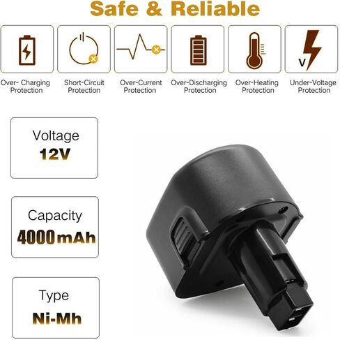 بطارية CEENR 4000 مللي أمبير 12 فولت متوافقة مع بطارية ديوالت 12 فولت XRP DW9071 DW9072 DC9071 DE9037 DE9071 DE9072 DE9074 DE9075 بديلة لأدوات الطاقة اللاسلكية Dewalt 12 V - عبوتان Ni-Mh in Kuwait