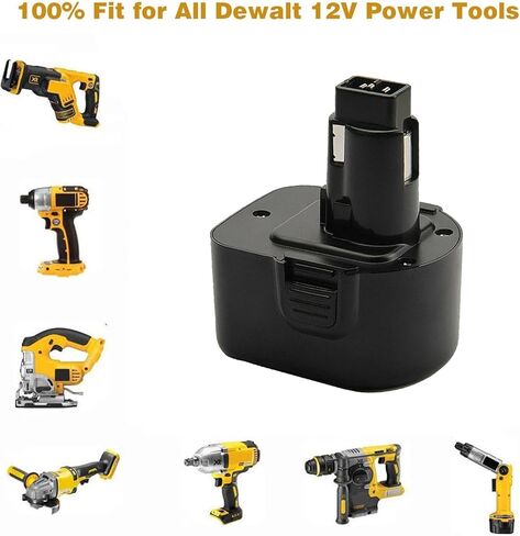 بطارية CEENR 4000 مللي أمبير 12 فولت متوافقة مع بطارية ديوالت 12 فولت XRP DW9071 DW9072 DC9071 DE9037 DE9071 DE9072 DE9074 DE9075 بديلة لأدوات الطاقة اللاسلكية Dewalt 12 V - عبوتان Ni-Mh in Kuwait