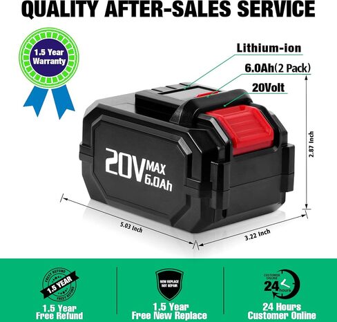 DSANKE 2Pack 20V 6.0Ah Lithium-Ion Battery Replace for KIMO 20V Battery, Compatible with KIMO 20V Drill Driver, Leaf Blower, Angle Grinder, Reciprocating Saw, Oscillating Tool, Brad Nailer,Fast Charge in Saudi Arabia