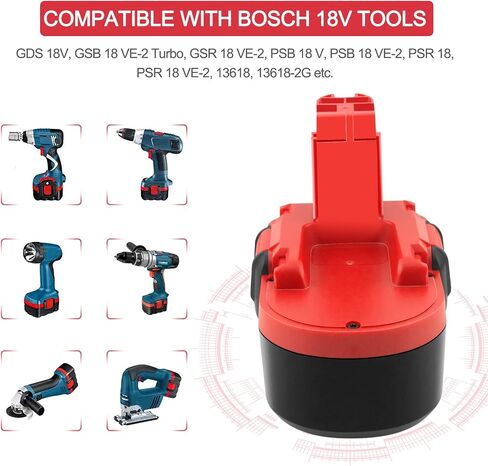ADVTRONICS 2 حزمة 18V 3.5Ah بطارية بديلة متوافقة مع بوش BAT181 BAT025 BAT026 BAT160 BAT180 BAT189 PSR 18 VE-2 GSR VE-2 GSB 18 VE-2 13618 22618 23618 1644K 1662B 3860CK (Ni-MH) in Saudi Arabia