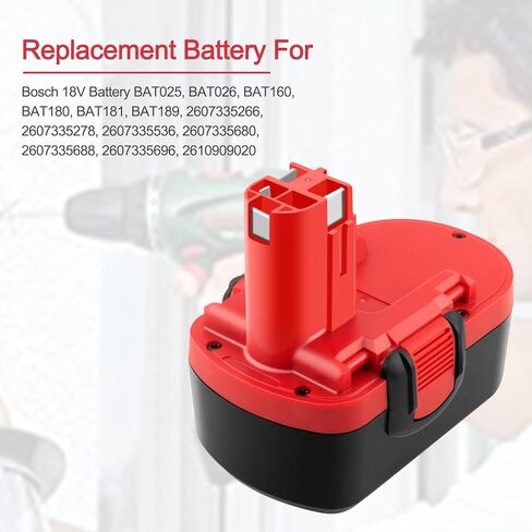 ADVTRONICS 2 حزمة 18V 3.5Ah بطارية بديلة متوافقة مع بوش BAT181 BAT025 BAT026 BAT160 BAT180 BAT189 PSR 18 VE-2 GSR VE-2 GSB 18 VE-2 13618 22618 23618 1644K 1662B 3860CK (Ni-MH) in Saudi Arabia