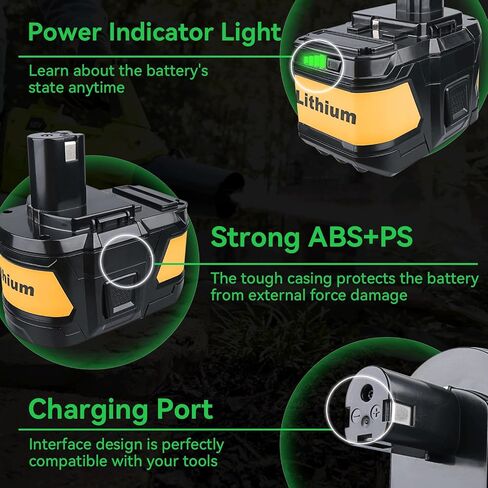 Mingsci ترقية 9.0Ah P108 18Volt لاستبدال Ryobi 18V بطارية ليثيوم أيون P109 P102 P103 P104 P105 P107 P108 P122 بطارية أداة لاسلكية مع مؤشر LED 1 حزمة in Saudi Arabia