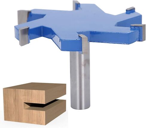 CNC Spoilboard Surfacing Router Bit, 6 Wings 1/2" Shank CNC Router Slotting Bits for Mortise Joint, Finger Joint, Acoustic Panels - 85mm Cutting Dia in Saudi Arabia