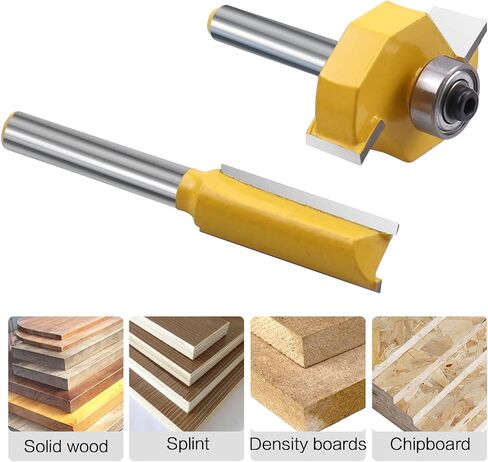 ROOCBIT Joint Slot Router Bit Straight Bit Set, 1/4 Inch Shank 11MM Slotting Width & 20 Set Invisible Connector Screw Fasteners Two-in-One Hidden Simple Assembly Connection Cabinet Accessories in Saudi Arabia