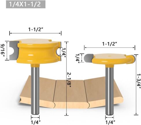 مجموعة لقم توجيه الأرضية من WSOOX مع 1/4 ساق للأرضيات، قواطع مخصصة مستديرة لقم توجيه لوحة سطح السفينة 2 قطعة لقمة توجيه للأرضية لتثبيت لوحة سطح السفينة، وصناعة برميل خشبي in Kuwait