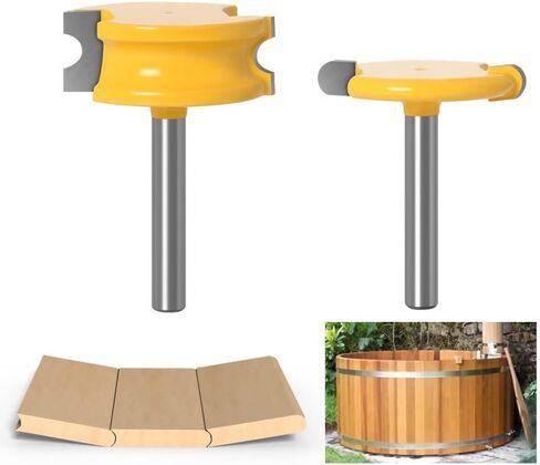 مجموعة لقم توجيه الأرضية من WSOOX مع 1/4 ساق للأرضيات، قواطع مخصصة مستديرة لقم توجيه لوحة سطح السفينة 2 قطعة لقمة توجيه للأرضية لتثبيت لوحة سطح السفينة، وصناعة برميل خشبي in Kuwait