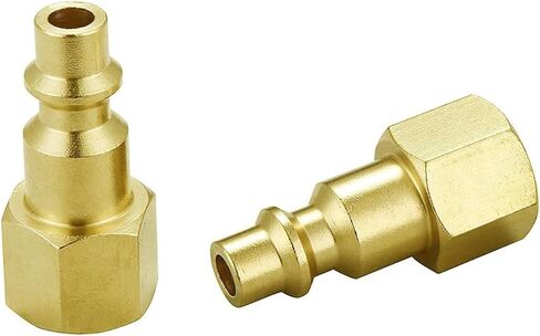 YuanTenhwy تركيبات خرطوم هواء من النحاس الصلب وتركيبات هواء سريعة التوصيل، 1/4 بوصة NPT نحاس أنثى ذكر وصلة هواء صناعية من النوع D، تجهيزات ضاغط الهواء، قابس أنثى وذكر (10 قطع) in Kuwait