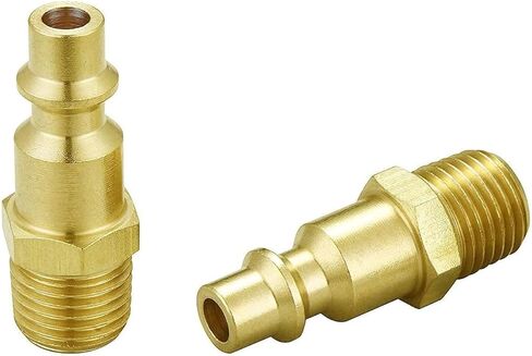 YuanTenhwy تركيبات خرطوم هواء من النحاس الصلب وتركيبات هواء سريعة التوصيل، 1/4 بوصة NPT نحاس أنثى ذكر وصلة هواء صناعية من النوع D، تجهيزات ضاغط الهواء، قابس أنثى وذكر (10 قطع) in Kuwait