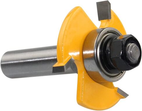 HSF 2PCS 3 أسنان على شكل T اللسان والأخدود مجموعة بت التوجيه مع عرقوب 1/2 بوصة، مجموعة أدوات التوجيه القابلة للتعديل لقطع الطحن الخشبي للخزانة والأرفف والأبواب وأدوات النجارة in Kuwait