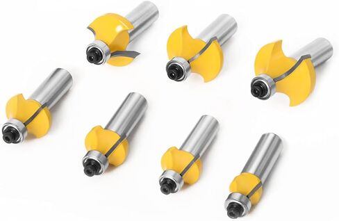 WSOOX 7 قطعة مجموعة لقم التوجيه الدائرية 1/2 عرقوب C3 كربيد نصف قطر حواف مستديرة لقمة التوجيه في: 1/8 بوصة، 3/16 بوصة، 1/4 بوصة، 5/16 بوصة، 3/8 بوصة، 7/16 بوصة، 1/2". in Kuwait