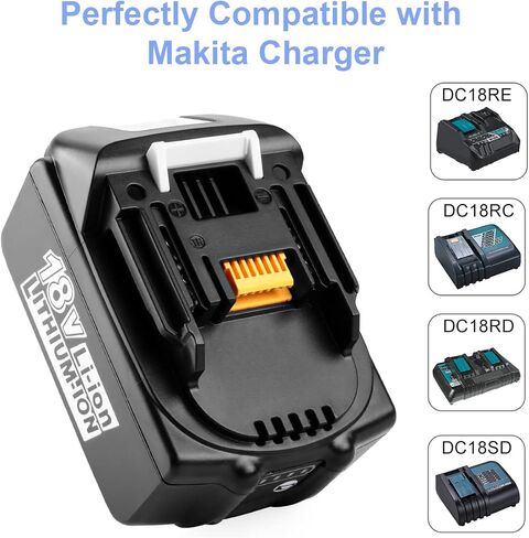 AYTXTG 4 حزمة 6.0Ah BL1860B استبدال بطارية ماكيتا 18 فولت، استبدل بطارية ماكيتا 18 فولت LXT BL1860B BL1850B BL1840B BL1830B BL1815B LXT-400 in Kuwait