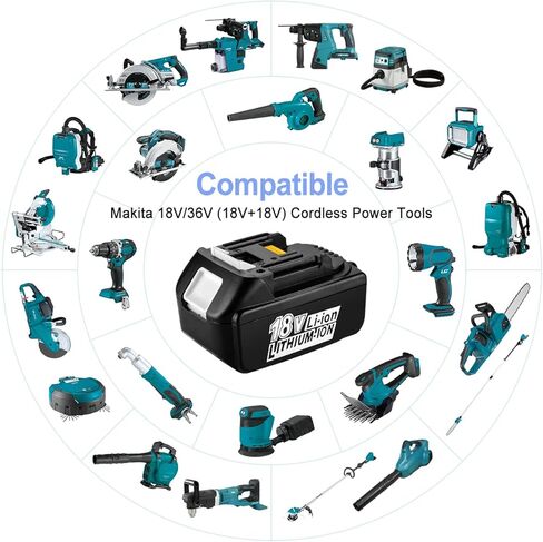 AYTXTG 4 حزمة 6.0Ah BL1860B استبدال بطارية ماكيتا 18 فولت، استبدل بطارية ماكيتا 18 فولت LXT BL1860B BL1850B BL1840B BL1830B BL1815B LXT-400 in Kuwait