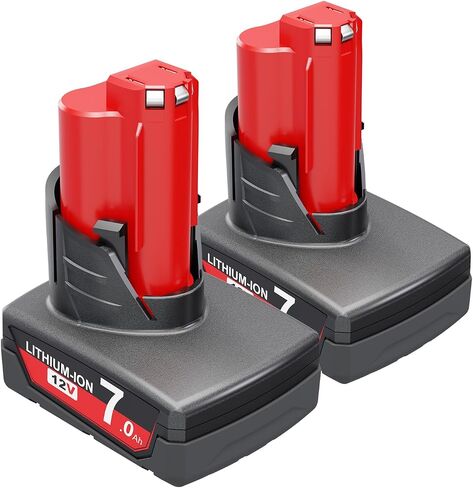 JUNWOOD 2Pack 7.0Ah 12V استبدال البطارية لبطارية ميلووكي M12 ليثيوم 48-11-2401 48-11-2412 48-11-2411 48-11-2420 48-11-2410 أدوات لاسلكية in Saudi Arabia