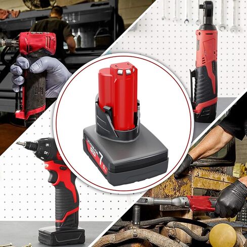 JUNWOOD 2Pack 7.0Ah 12V استبدال البطارية لبطارية ميلووكي M12 ليثيوم 48-11-2401 48-11-2412 48-11-2411 48-11-2420 48-11-2410 أدوات لاسلكية in Saudi Arabia