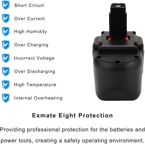 Exmate 3500mAh 18V Battery Compatible with Bosch BAT181 BAT025 BAT026 BAT160 BAT180 BAT189 PSR 18 VE-2 GSR VE-2 GSB 18 VE-2 2607335277 13618 22618 23618 1644K 1662B 3860CK in Saudi Arabia