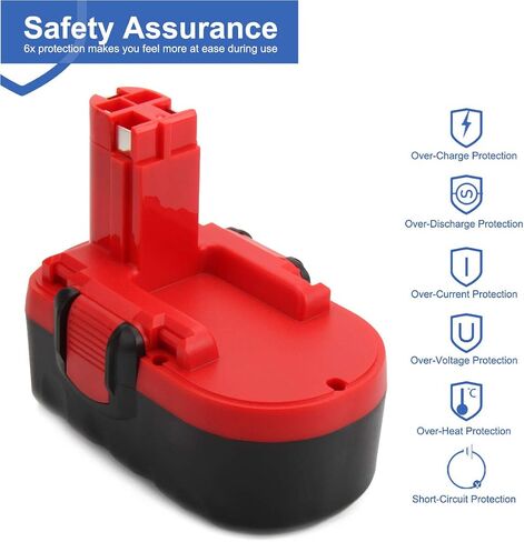 Exmate 3500mAh 18V Battery Compatible with Bosch BAT181 BAT025 BAT026 BAT160 BAT180 BAT189 PSR 18 VE-2 GSR VE-2 GSB 18 VE-2 2607335277 13618 22618 23618 1644K 1662B 3860CK in Saudi Arabia
