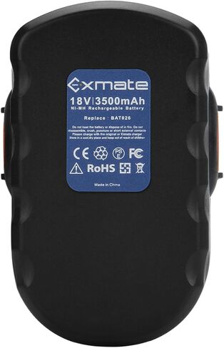 Exmate 3500mAh 18V Battery Compatible with Bosch BAT181 BAT025 BAT026 BAT160 BAT180 BAT189 PSR 18 VE-2 GSR VE-2 GSB 18 VE-2 2607335277 13618 22618 23618 1644K 1662B 3860CK in Saudi Arabia