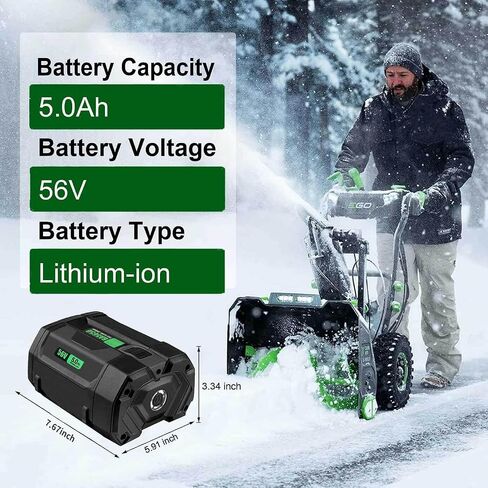 ZAYAUPVL 56V Battery Replacement for Ego 56V Battery 5.0 Ah BA2800T BA2800 BA1400T BA1400 BA5600T BA2242T, fit for All Power 56V EGO Power+ Tools SNT2112 LB6504 LB7654 HTA2000 ST1511T LM2101 in Saudi Arabia