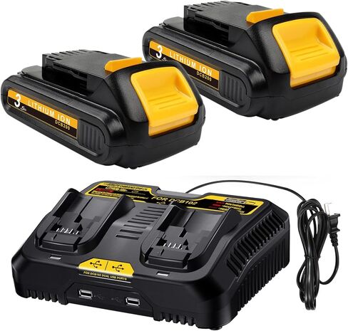 Bonadget 2Pack 3500mAh Replacement Battery and Charger Compatible with Dewalt 20V Max Battery for Dewalt 20V Battery for Dewalt DCB102 Charger DCB205 DCB206 Battery and Charger Kit in Kuwait