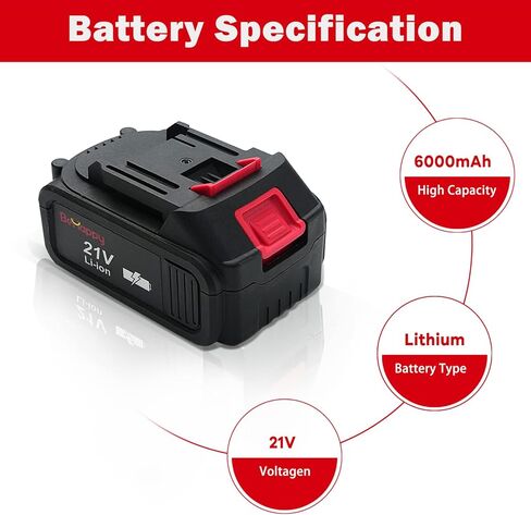بطارية أداة BeHappy مكونة من قطعتين، بطارية ليثيوم 20 فولت بحد أقصى، استبدال بطارية مثقاب لاسلكي 6 أمبير لأداة طاقة لاسلكية 20 فولت in Kuwait