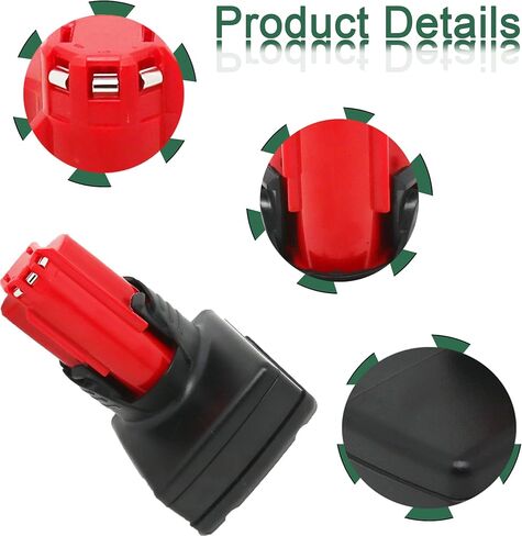 VOLT1799 2Pack 6.0Ah 12V Lithium Battery Replacement for Milwaukee M12 Battery,Compatible with Milwaukee M12 Cordless Power 48-11-2401 48-11-2402 48-59-1812 48-11-2411 48-11-2420 48-59-2401 2510-20 in Kuwait