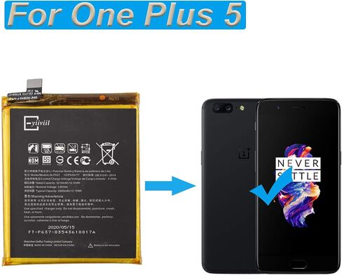 E-yiiviil for OnePlus 5 OnePlus 5T Replacement Battery 3210mAh 3.85V BLP637 New Internal Battery with Tools in Saudi Arabia