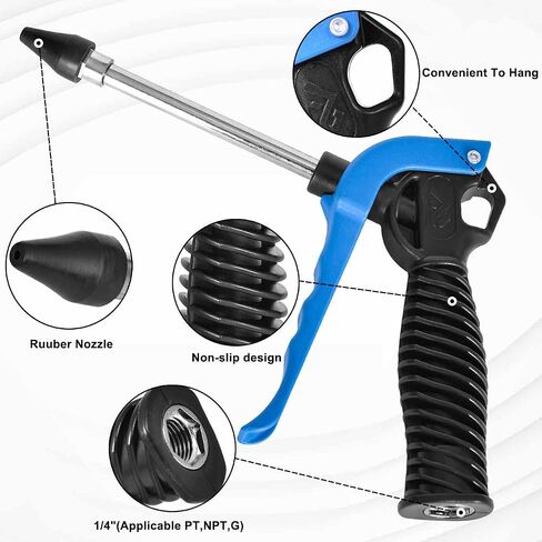 Industrial Air Blow Gun For Compressor, 5cm Air Nozzle Blow Gun Air Compressor Gun With High Flow Venturi Nozzle, 1/4-Inch With High Flow Pneumatic Air Blow Gun kit in Saudi Arabia