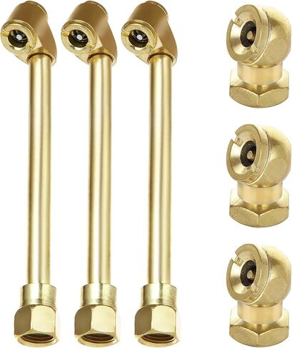 6 Pcs Portable Air Chuck Set 1/4 Inch Closed Ball Tire Chuck & 1/4 Inch NPT Dual Head Air Chuck, 2 Way Connection Tire Air Fill Kit For Inflator Gauge and Air Compressor in Kuwait