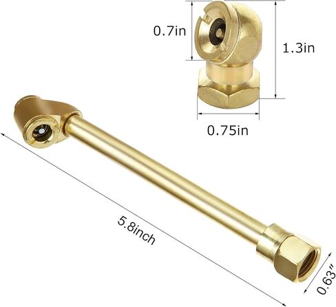 6 Pcs Portable Air Chuck Set 1/4 Inch Closed Ball Tire Chuck & 1/4 Inch NPT Dual Head Air Chuck, 2 Way Connection Tire Air Fill Kit For Inflator Gauge and Air Compressor in Kuwait