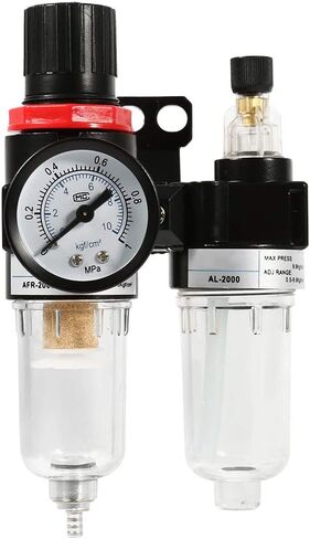 ويهوفي منظم ضغط فلتر الهواء، اداة تعمل بالهواء المضغوط ان بي تي مقاس 1/4 انش مع مقياس ضغط AFC2000 in Kuwait