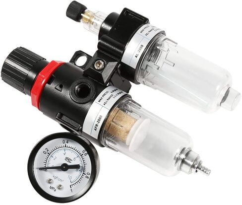 ويهوفي منظم ضغط فلتر الهواء، اداة تعمل بالهواء المضغوط ان بي تي مقاس 1/4 انش مع مقياس ضغط AFC2000 in Kuwait