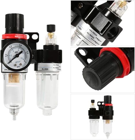 ويهوفي منظم ضغط فلتر الهواء، اداة تعمل بالهواء المضغوط ان بي تي مقاس 1/4 انش مع مقياس ضغط AFC2000 in Kuwait