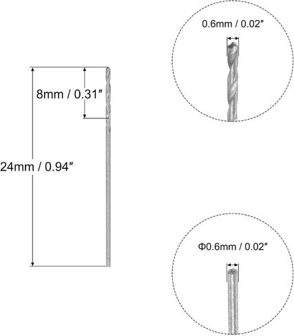 uxcell 10 Pcs 0.3mm HSS(High Speed Steel) W6542 Micro Drill Bits, Fully Ground Jobber 20mm Length Drill Bit for Mild Steel Copper Aluminum in Saudi Arabia