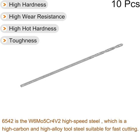 uxcell 10 Pcs 0.3mm HSS(High Speed Steel) W6542 Micro Drill Bits, Fully Ground Jobber 20mm Length Drill Bit for Mild Steel Copper Aluminum in Saudi Arabia
