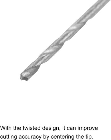uxcell 10 Pcs 0.3mm HSS(High Speed Steel) W6542 Micro Drill Bits, Fully Ground Jobber 20mm Length Drill Bit for Mild Steel Copper Aluminum in Saudi Arabia