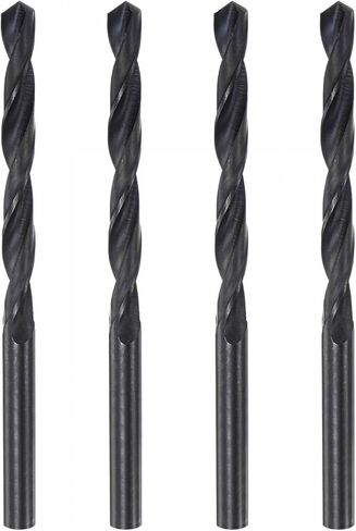 uxcell 6542 High Speed Steel Straight Shank Twist Jobber Drill Bit, Fully Ground Black Oxide Drill Bits 7.7mm Drill Diameter 115mm Total Length 4 Pcs in Saudi Arabia